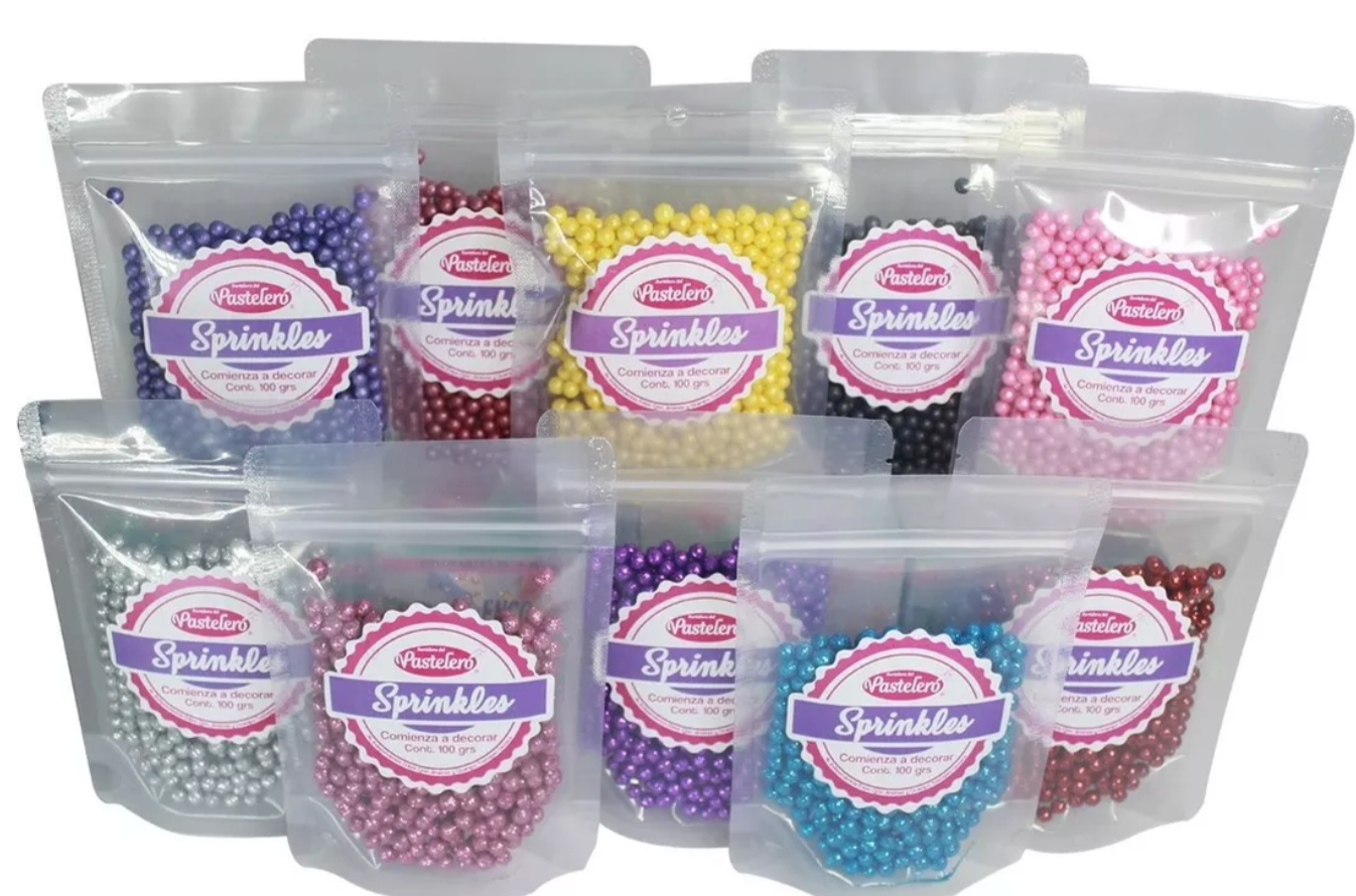 Set De Repostería De 10 Sprinkles Colores Varios