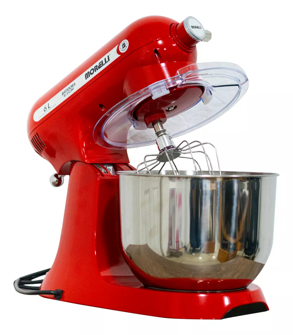 Batidora De Pedestal Morelli De 6 Litros Con 10 Velocidades Color rojo