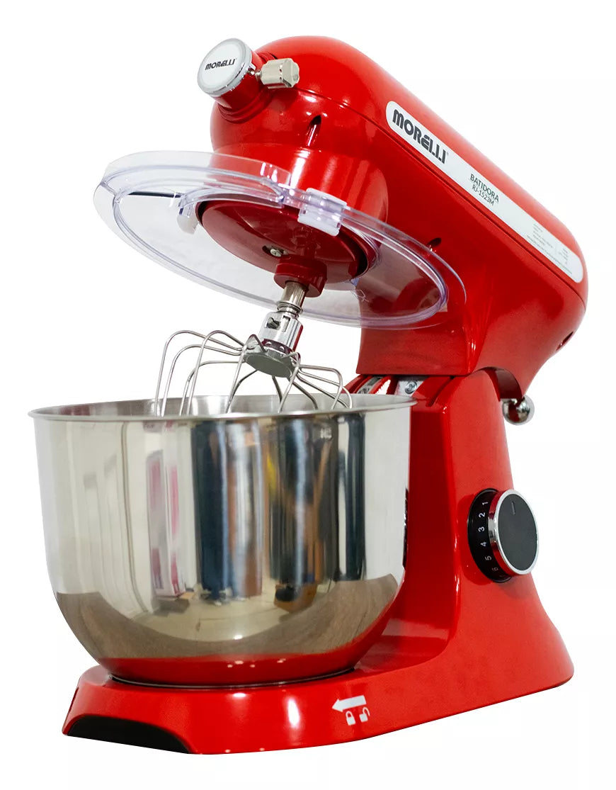 Batidora De Pedestal Morelli De 6 Litros Con 10 Velocidades Color rojo