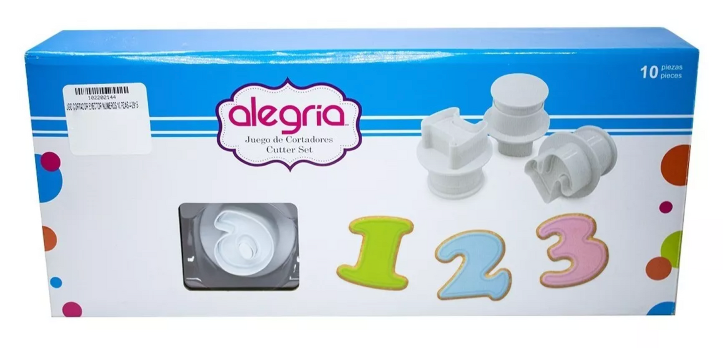 Juego Cortador Eyector Numeros 10 Pzas