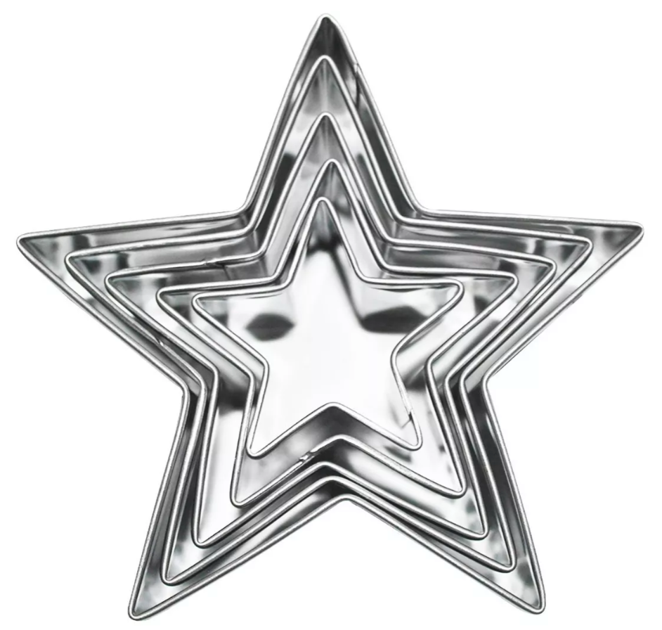 Cortadores De Galleta De Estrella Acero Inoxidable 6pzas