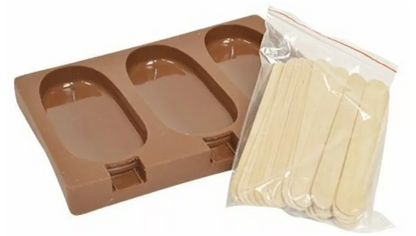 Molde Silicón Repostería Para Paleta Clásica 3 Cavidades