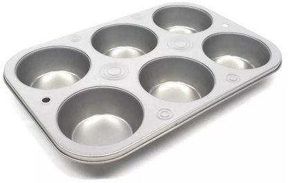 Molde Para Cupcackes Y Mantecadas Estañada Con 6 Cavidades