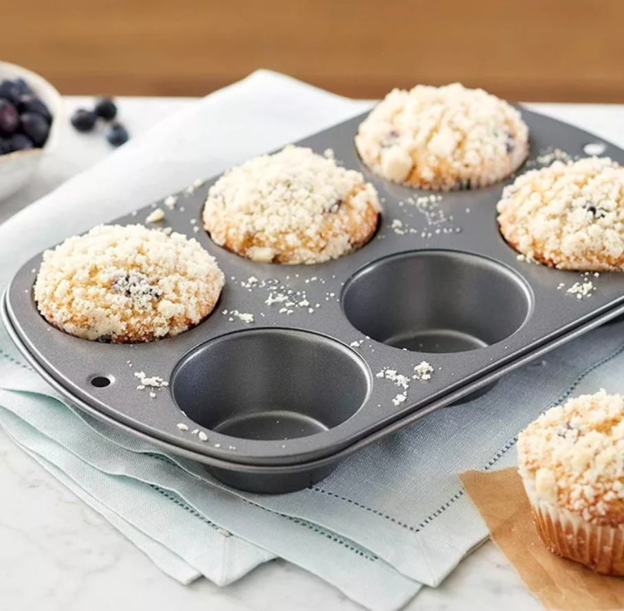 Molde Para Cupcackes Y Mantecadas Estañada Con 6 Cavidades
