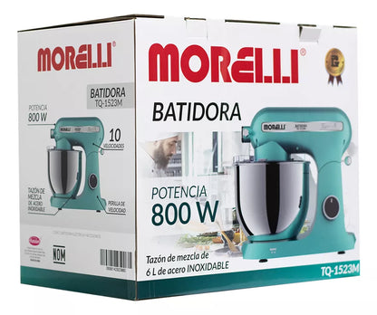 Batidora De Pedestal Morelli De 6 Litros Con 10 Velocidades turquesa